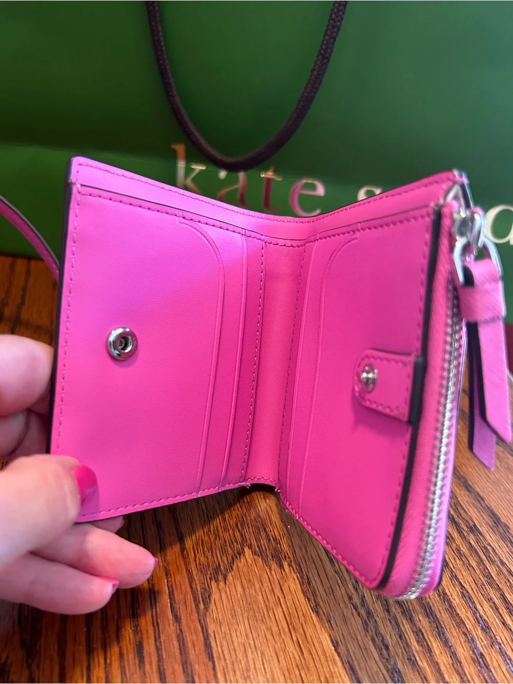 kate spade Hot Pink Crossbody with Chain and Card Wallet